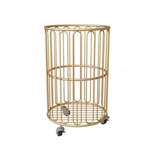 Cesto de lavandería de Metal de estilo nórdico de la mejor calidad con 4 ruedas para dormitorio, baño, uso doméstico, la mejor cesta de ropa para clasificación de ropa - Product Image 3