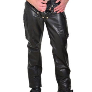 Jockstrap en cuir noir et blanc, taille unique, sous-vêtements en similicuir fétiche - Product Image 1