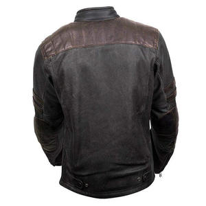 Veste en cuir véritable marron imperméable réversible écologique pour hommes, pour motards, veste de motard vintage cirée, toutes tailles - Product Image 6