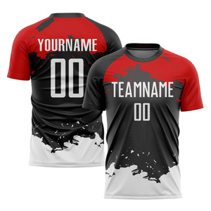 Ensemble élégant de maillots de football d'été Nouveaux designs T-shirt noir à sublimation avec vêtements OEM de joueurs à col rond de haute qualité thaïlandaise - Product Image 2