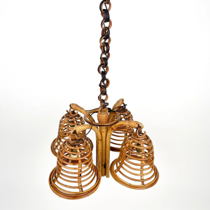 Couverture d'éclairage tissée en rotin classique de style antique Abat-jour en bambou pour décoration d'art à la maison Lanterne suspendue avec cannes - Product Image 4