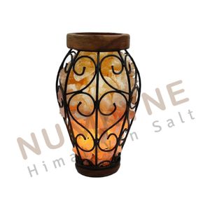 Lampe en sel de l'Himalaya en forme de vase en fer, cristal de qualité supérieure avec installation électrique garantie, sel de l'Himalaya en gros - Product Image 4