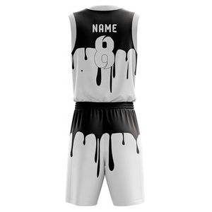 Maillot de basket-ball réversible 100% polyester personnalisable pour hommes ensemble d'uniformes d'entraînement respirants personnalisés grande taille disponible - Product Image 4