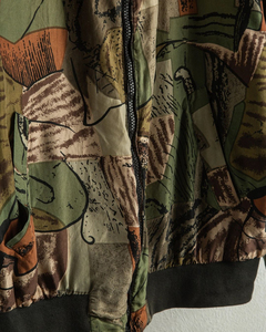 Blouson Bomber d'Hiver en Satin Sublimé Jungle Cameo, Imperméable et Coupe-Vent, Prix de Gros Raisonnables, Coupe Classique, Bordures Assorties - Product Image 3