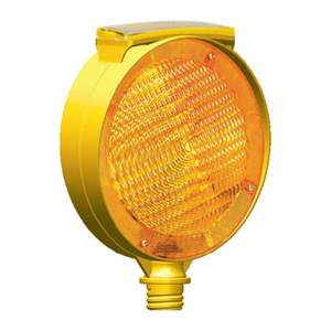 Feux de signalisation routière solaires double face, clignotants ronds jaunes pour la sécurité routière, en plastique ABS - Product Image 1