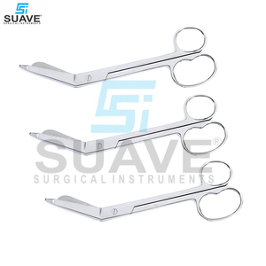 Ciseaux orthopédiques incurvés et droits de pansement chirurgical d'acier inoxydable de pansement par des INSTRUMENTS SURGICAUX de SUAVE - Product Image 5