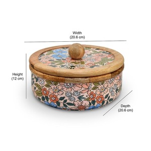 Low Cost <b>Wooden</b> Chapati <b>Box</b> with Handle for Easy Serving of Warm and Soft Rotis Smooth Finish <b>Wooden</b> Printed Roti <b>Box</b> - Product Image 3
