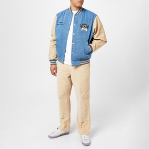 Veste universitaire en laine d'hiver décontractée pour hommes avec col montant et fermeture à glissière vente en gros de vestes de baseball et d'université - Product Image 3