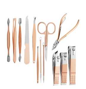 Zachary Industries-cortauñas de colores oro rosa, kit de manicura de alta calidad, 13 piezas - Product Image 2
