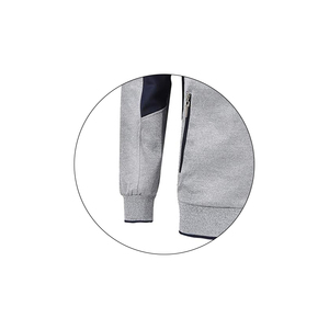 Ensemble de survêtement unisexe personnalisé en polyester/coton respirant et coupe-vent pour l'entraînement d'automne, avec fermeture éclair, deux pièces - Product Image 3