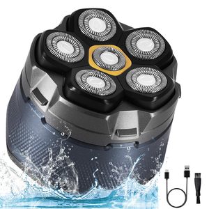 Afeitadora Eléctrica Inalámbrica Impermeable para Hombre, IPX7, Recargable por USB, Kit de Afeitadora Rotatoria para Afeitar la Cabeza - Product Image 1