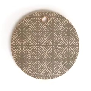 Planche à découper en bois de forme ronde, autocollant en bois, imprimé en émail avec plusieurs motifs - Product Image 6