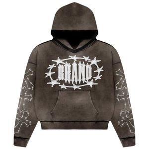 Ropa de calle personalizada de los hombres French Terry Oversized Drop Shoulder Hoodie Acid Wash Heavyweight Fleece Hoodies fabricantes de ropa - Product Image 5