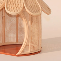 Vente flash Maison de poupée en rotin Maison de poupée en osier pour enfants Jouet artisanal Décoration bohème pour la chambre d'enfant Meubles de poupée en rotin naturel Jeu de simulation Cadeau
