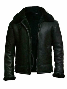 Winter <b>Men's</b> Casual <b>Coat</b> Zipper Long Sleeve One-Piece Fur <b>Coat</b> Leather Jacket - Product Image 6