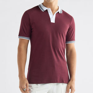 Polo informal de negocios suave y transpirable de manga corta básico con botones clásicos y logotipo personalizado para hombre - Product Image 5