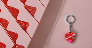 Vintage Love Heart Heavy-Duty Lightweight Plastic Metal Keychain for Car & Bike Keys Everyday Carry - Product Image 3