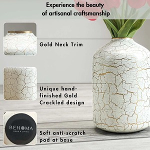 แจกันและกระถางต้นไม้ทำจากโลหะเคลือบเคลือบเคลือบเงามันวาวอุปกรณ์ตกแต่งบ้านและห้อง - Product Image 5