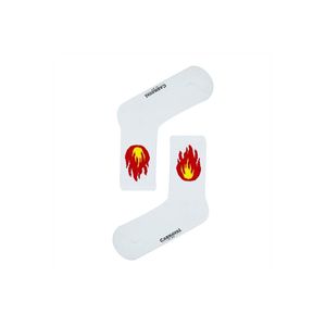 Chaussettes de sport unisexe en tissu tissé non durable, à motif flamme coloré et déchiré, pour la maison, en TR, coupe moyenne - Product Image 1
