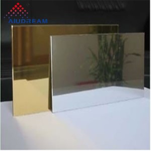 A2 Lớp Chống Cháy nhôm sóng lõi Composite Bảng điều chỉnh đá cẩm thạch chải gương vàng cho phòng tắm ngoài trời kho - Product Image 2