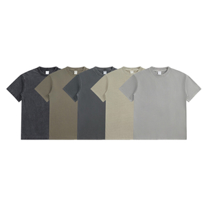 Camiseta de hombro caído Vintage lavada con ácido para hombre 100% algodón pesado estilo de la vieja escuela Ajuste de gran tamaño Dropshipping ¡Bienvenido! - Product Image 6