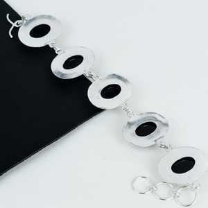 Pulsera de piedras preciosas de ónix negro, pulsera de plata de ley 925, pulsera de piedras preciosas, pulsera de piedras preciosas populares, joyería de plata, - Product Image 4