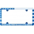 Cadres de plaque d'immatriculation de voiture en aluminium billette patriotiques avec drapeau américain, design fin avec LED et matériau plastique - Product Image 5