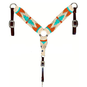 Collar de pecho de caballo con diseño de cuero hecho a mano Collar de pecho de caballo de montar occidental ajustable - Product Image 1