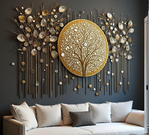 Couronne de feuilles en cristal coloré, art métallique. Tons vibrants pour une entrée unique. Disponible à prix de gros. - Product Image 2