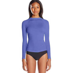2024 venta al por mayor mujeres manga larga Rash Guard camisas traje de baño Rash Guard Top traje de baño para mujer Fitness - Product Image 3