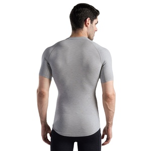T-shirt de compression pour homme, coupe ajustée, séchage rapide, polyester et élasthanne, extensible sur le devant, pour la gym, l'entraînement, les performances athlétiques, personnalisable OEM, marque privée - Product Image 4