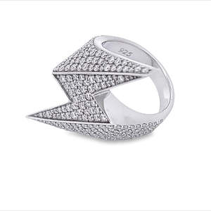 Hip Hop joyería 925 plata esterlina alta calidad relámpago helado hombres Original Moissanite anillo de diamantes - Product Image 6