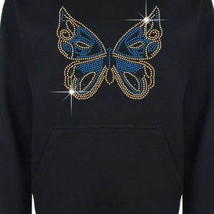 Cotton Rockstar Style with Rhinestone Hoodie Declaración-Making Fit Rhinestone Hoodie para hombres - Product Image 5
