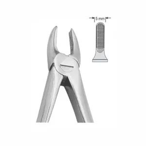 Pinzas Extraforceps para Instrumentos Quirúrgicos Dentales, Patrón Estándar Inglés, Centrales Superiores y Caninos/Cúspides, Material de Acero para Uso Dental - Product Image 1