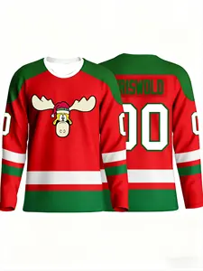 เสื้อฮอกกี้ - สีขาว แต่งสีน้ำเงิน ลายโลโก้เมเปิลลีฟส์ คลาสสิค 34 ของแมทธิวส์ พิมพ์ลาย 3 มิติ ความคมชัดสูง - Product Image 4