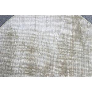 Tapis rond vintage turc 2,5x1,5 pieds, tapis en laine grise - Product Image 5