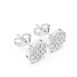 Vente chaude 925 Argent 1CT Noir Mosstone Boucles D'oreilles Hiphop Simple Quatre Prong Boucles D'oreilles pour les Femmes - Product Image 3