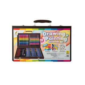 Kit completo de Arte de madera de 90 piezas para niños, Juego de dibujo para volver a la escuela con crayones y lápices de colores - Product Image 5