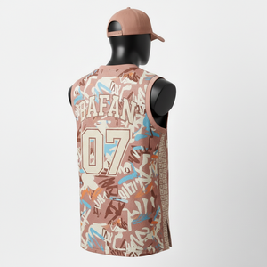 Camiseta de Baloncesto para Hombre, 180 GSM, Malla Deportiva Premium de Poliéster, Tacto Suave, Color Marrón Bronceado, Sublimación Gráfica, Logotipo Personalizado - Product Image 5