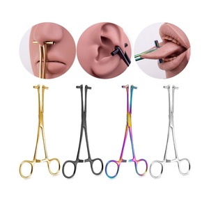 Outil de bijouterie pour le corps Outil professionnel jetable Pince de perçage pour la peau Couleur de perçage Multi Noir Doré Argent Finition tachée - Product Image 2