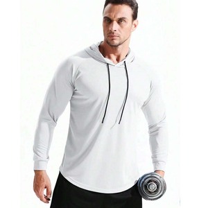 Camiseta Hombre Con Capucha Secado Rápido Manga Larga Deportiva Otoño-Invierno Camiseta Con Capucha - Product Image 4