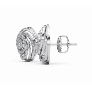 Boucles d'oreilles en or 9 carats de qualité supérieure, spirale, diamant de laboratoire, taille ronde, bijoux de laboratoire, vente en gros, B2B, OEM, fournisseur d'exportation - Product Image 2