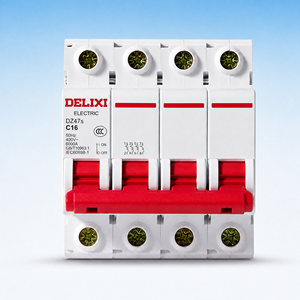 Disjoncteur miniature Delixi DZ47S-63 3P courbe CD, montage sur rail DIN, protection contre les surcharges et les courts-circuits pour tableau électrique domestique - Product Image 2