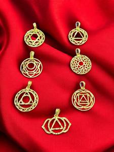 Venta al por mayor colgante de Metal raíz Chakra a Corona Chakra todos los 7 Chakra latón acabado colgante collar de Amayra cristales exportaciones - Product Image 2