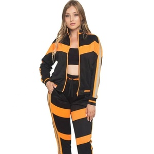 Venta al por mayor de alta calidad de invierno de poliéster deportes gimnasio Fitness chándales para las mujeres de tejido sólido lavado señoras Fitness Jogging Suit - Product Image 2