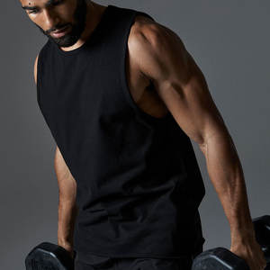 Camiseta sin mangas de algodón pesado ultrasuave, camiseta para correr de secado rápido con estilo informal y decoración bordada - Product Image 5