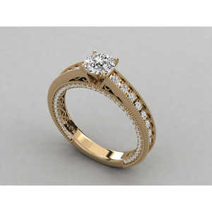 Anillo Delicado de Oro 9K con Diamante Redondo Cultivado en Laboratorio, para Compromiso o Promesa, Joyería de Platino - Product Image 6