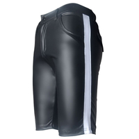 남자 PU 인조 가죽 팬티 스트라이프 핫 쇼트 복서 Wetlook Clubwear Jockstrap 무대 게이 착용 섹시한 에로틱 란제리 반바지