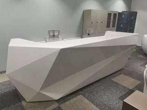 Mostrador de Recepción Blanco de Lujo Moderno, Mostrador de Oficina de Madera, Mostrador Largo para Hotel, Mostrador de Alta Gama para Gimnasio, Salón, Comercio Minorista - Product Image 3
