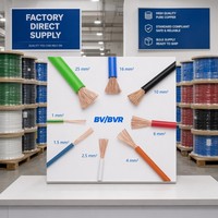Cable Eléctrico de Cobre Aislado en PVC, Cable de Alimentación de Bajo Voltaje, Flexible, de un Solo Núcleo, para Instalación en Interiores